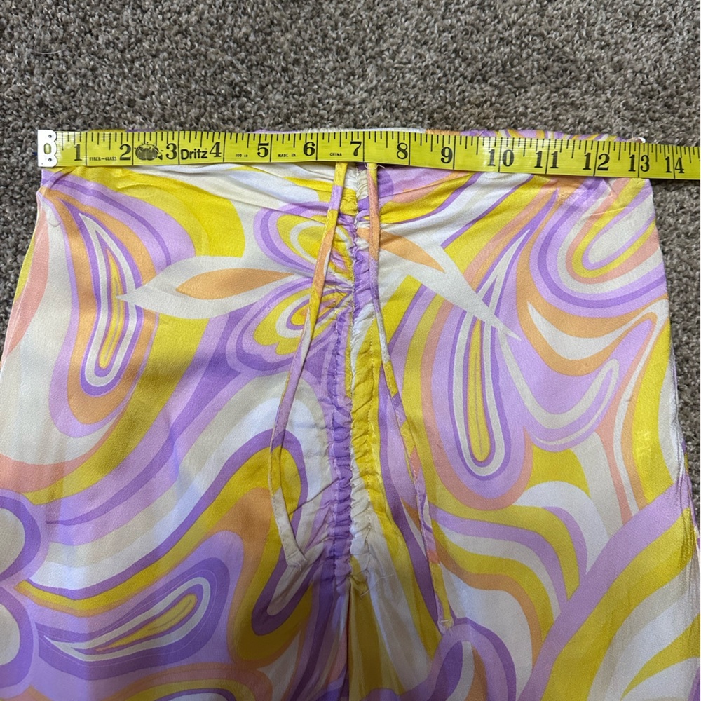 Bershka Midi Skirt with Split in Bright Swirl Pattern - Picture 5 of 7